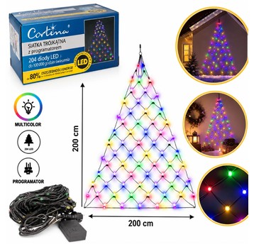 BOŻ/DEKORACJE ŚWIETLNE LED 220V SIATKA MULTI (29)