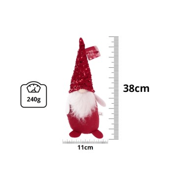 BOŻ/FIGURKA PLUSZOWA KRASNAL czapk cekin 38cm (24)