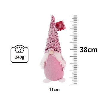 BOŻ/FIGURKA PLUSZOWA KRASNAL róż czapka 38cm (24)