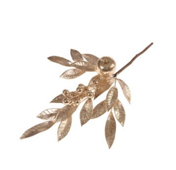 BOŻ/GAŁĄZKA LIŚĆ+JABŁKO (BŁYSZCZĄCE) B/N dł.50cm.