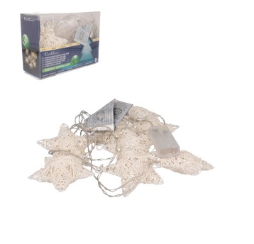 BOŻ/GIRLAND 8LED GWIAZDKI MATER. CIEPŁA BIAŁA 220