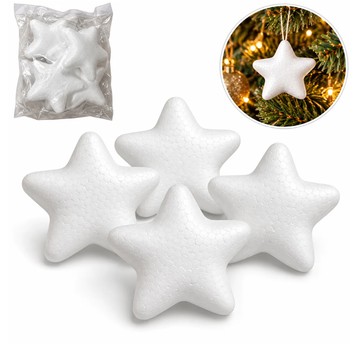 BOŻ/GWIAZDKA STEROPIANOWA kpl.4szt śr.9cm (400)*BR