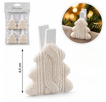 BOŻ/KLIPSY OZDOBNE CHOINKI kpl.4szt wys.4,5cm.*BR*