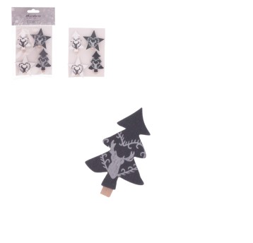 BOŻ/KLIPSY OZDOBNE z DREWNA Kpl.4szt. K5329 *BR*