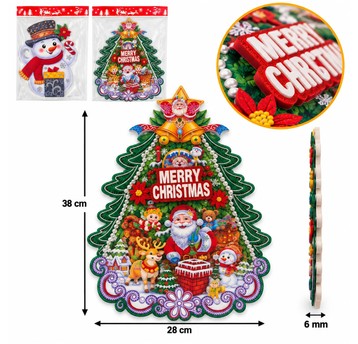 BOŻ/NAKLEJA DO OKNA 3D z PAPIERU 38cm (200)