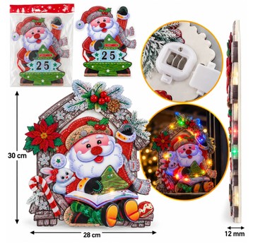 BOŻ/NAKLEJA DO OKNA Tw.Szt 3D LED NA BATERIE (120)