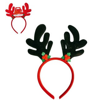 BOŻ/OPASKA NA GŁOWĘ Z PLUSZU ROGI RENIF.(1/12/600)