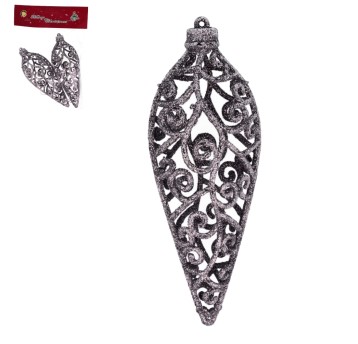 BOŻ/OZDOBA CHOINKOWA BOMBKA SREBRNE kpl.2szt *BR*