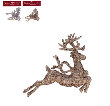 BOŻ/OZDOBA CHOINKOWA RENIFER kpl.2szt śr.12cm *BR*