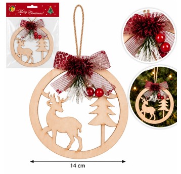 BOŻ/OZDOBA CHOINKOWA RENIFER śr.14cm (600)