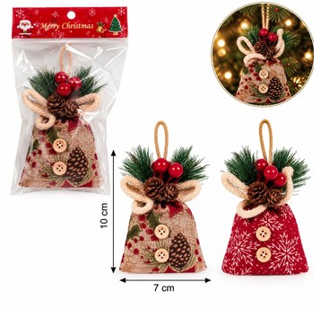 BOŻ/OZDOBA CHOINKOWA WOREK 10x7 cm (800) *BR*