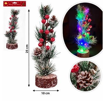 BOŻ/OZDOBA DRZEWKO NA PNIU LED wys.25cm (240)*BR*