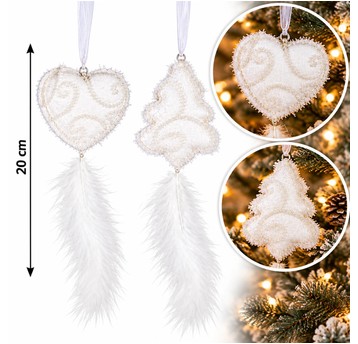 BOŻ/ZAWIESZKA DEKOR. Z PIÓRKIEM dł.20cm 3089979*BR