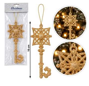 BOŻ/ZAWIESZKA OZDOBNA ZŁOTY KLUCZ wys.16cm *BR*