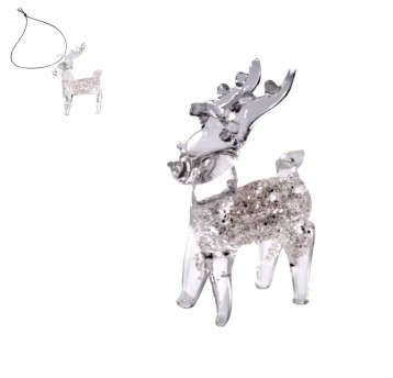 BOŻ/ZAWIESZKA SZKLANA RENIFER 5cm WF18111 (24) *BR