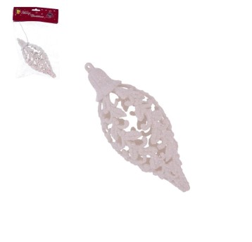 BOŻ/ZAWIESZKA SZYSZKA BIAŁA 15cm (400)*BR*