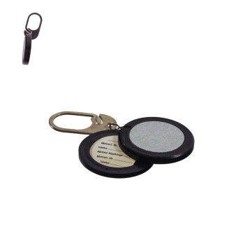 BRELOK OKRAGŁY CZARNY+ STAL