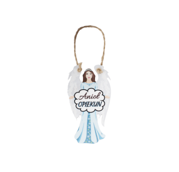 DEK/ANIOŁ Z DREWNA ANIOŁ OPIEKUN wys.14,5cm