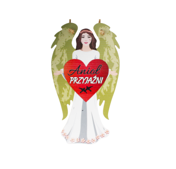 DEK/ANIOŁ Z DREWNA ANIOŁ PRZYJAŹNI wys.21cm