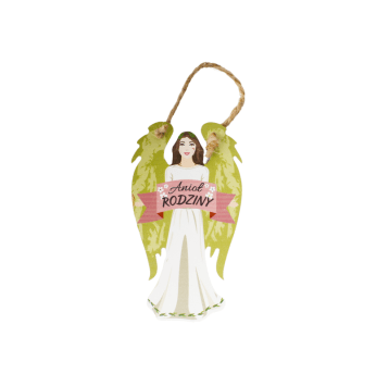 DEK/ANIOŁ Z DREWNA ANIOŁ RODZINY wys.14,5cm