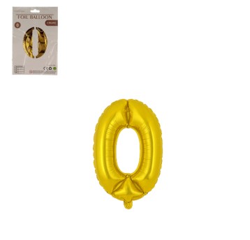 DEK/BALON FOLIOWY CYFRA 0 KOLOR ZŁOTY 16" (1/2400)