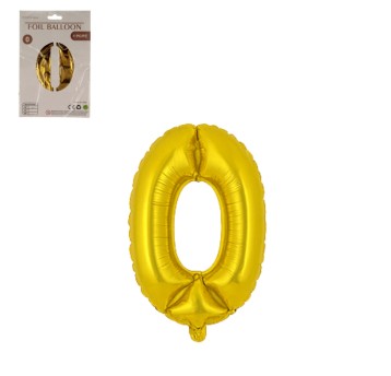 DEK/BALON FOLIOWY CYFRA 0 KOLOR ZŁOTY 32" (1/10)