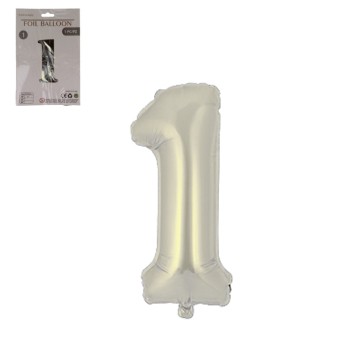 DEK/BALON FOLIOWY CYFRA 1 KOLOR SREBRNY 32(1/1200)