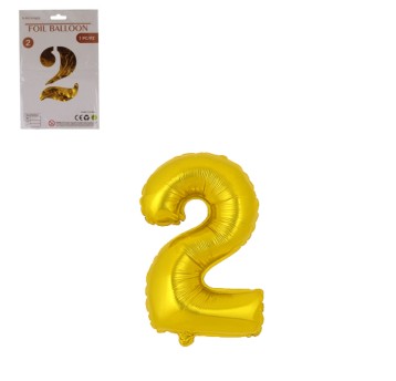 DEK/BALON FOLIOWY CYFRA 2 KOLOR ZŁOTY 16" (1/2400)