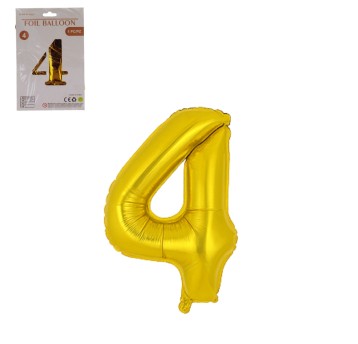 DEK/BALON FOLIOWY CYFRA 4 KOLOR ZŁOTY 32" (1/10)
