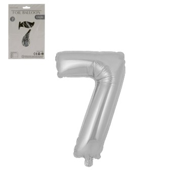 DEK/BALON FOLIOWY CYFRA 7 KOLOR SREBRNY 32(1/1200)
