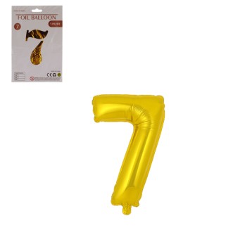 DEK/BALON FOLIOWY CYFRA 7 KOLOR ZŁOTY 16" (1/2400)