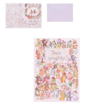 DEK/KARTKA OKOLICZNOŚCIOWA "DUŻO SZCZĘŚCIA".