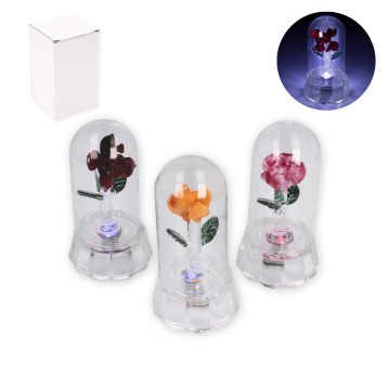DEK/KWIATEK DEKOR. W SZKLANEJ KULI LED 10cm (200)
