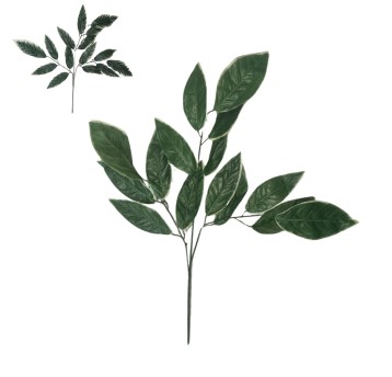 DEK/KWIATY, LIŚCIE ZIELONO-BIAŁE dł.75cm XXL (12)