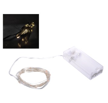 DEK/LAMPKI 100LED DRUCIK na bat. BIAŁE CIEPŁE (20)
