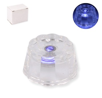 DEK/PODSTAWA SZKŁO LED NA BATERIE śr.4,5cm. (200)