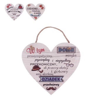 DEK/SERCE DREWNIANE DZIADEK MIX wys.19cm