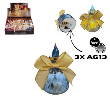 DEK/ŚWIECA z KOKARDĄ LED na BATERIE AG13 (12/480)