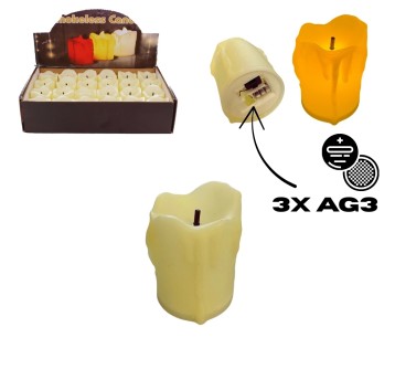 DEK/ŚWIECZKA LED na BATERIE AG3 EKRI 5cm (24/960)