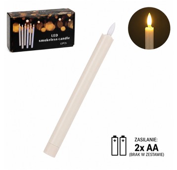 DEK/ŚWIECZKA LED NA BATERIE WYS.26cm (12/480)