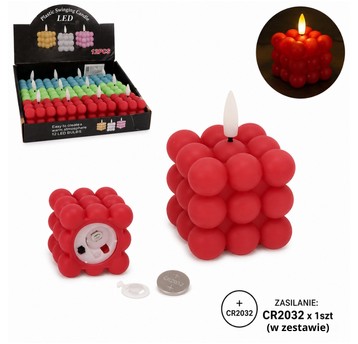 DEK/ŚWIECZKA LED NA BATERIE WYS.5,5cm (12/480)