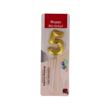 DEK/ŚWIECZKA URODZINOWA 3D, "5" ZŁOTA (1/12)