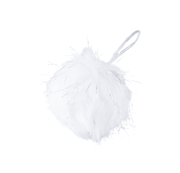 DEK/ZAWIESZKA PLUSZOWA USZTY. POMPON śr.9cm *BR*