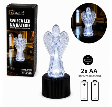 ELE/FIGURKA ANIOŁ LED BATERIE ŻYWY PŁOMIEŃ (1/144)