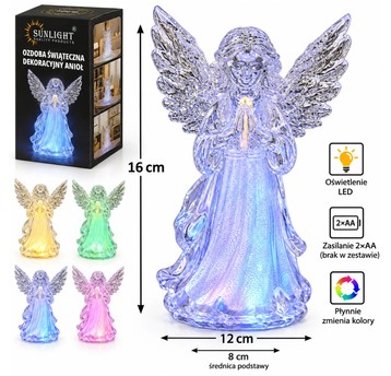 ELE/FIGURKA LED ANIOŁ Z AKRYLU Z NA BATERIE (1/72)