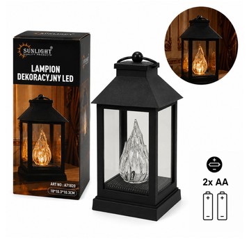 ELE/LAMPION LED ŻYWY PŁOMIEŃ NA BATERIE 19cm. (36)