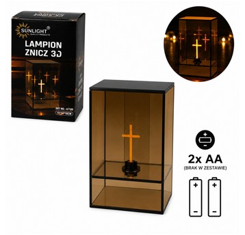 ELE/LAMPION ZNICZ 3D SZKŁO KWADRAT 15cm. (12)
