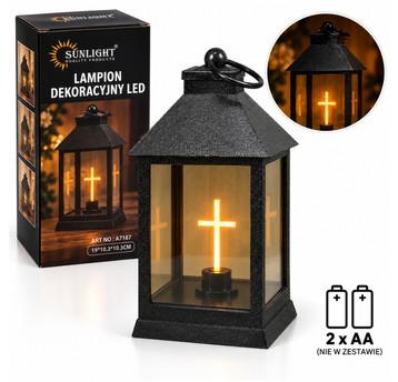 ELE/LAMPION ZNICZ 3D SZKŁO KWADRAT 19cm. (36)