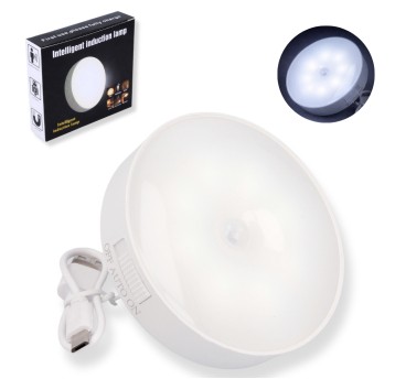 ELE/LAMPKA USB OKRĄGŁA BIAŁA Z CZUJNIKIEM (1/200)