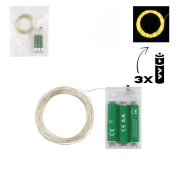 ELE/LAMPKI 100LED DRUCIK na BATERIE B.CIEPŁA (500)